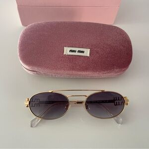 Miu Miu Gradient Metal Oval sunglasses
